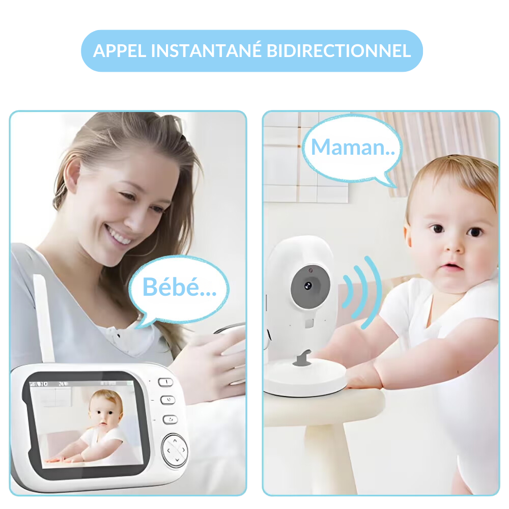 PurBébé DouceNuit : Babyphone vidéo sans onde, vision nocturne HD, veilleuse apaisante