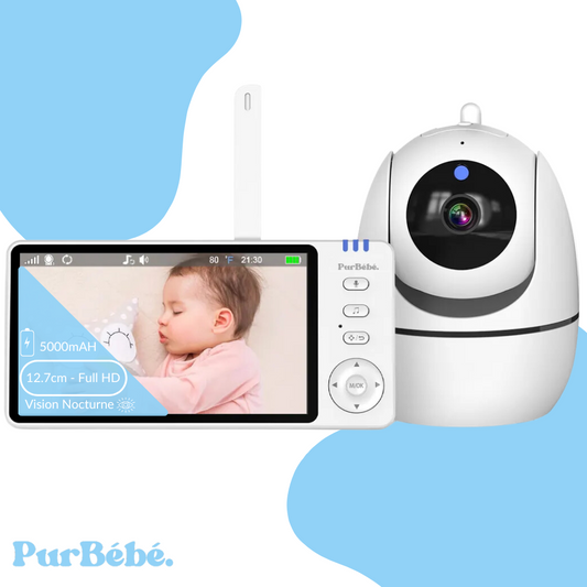 PurBébé VisionDouce : Babyphone 1 caméra avec bruit blanc apaisant et sécurité sans Wi-Fi.