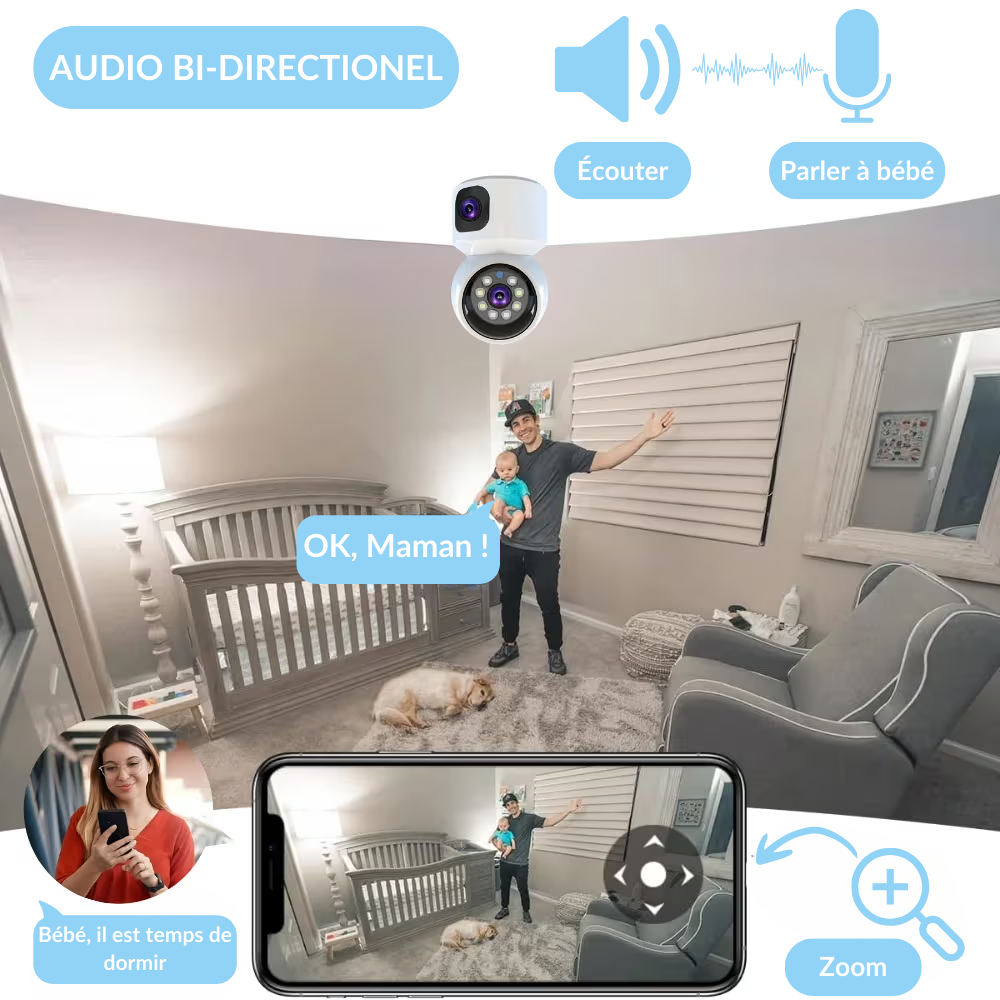 PurBébé DuoVision : Babyphone connecté avec caméras HD, surveillance mobile