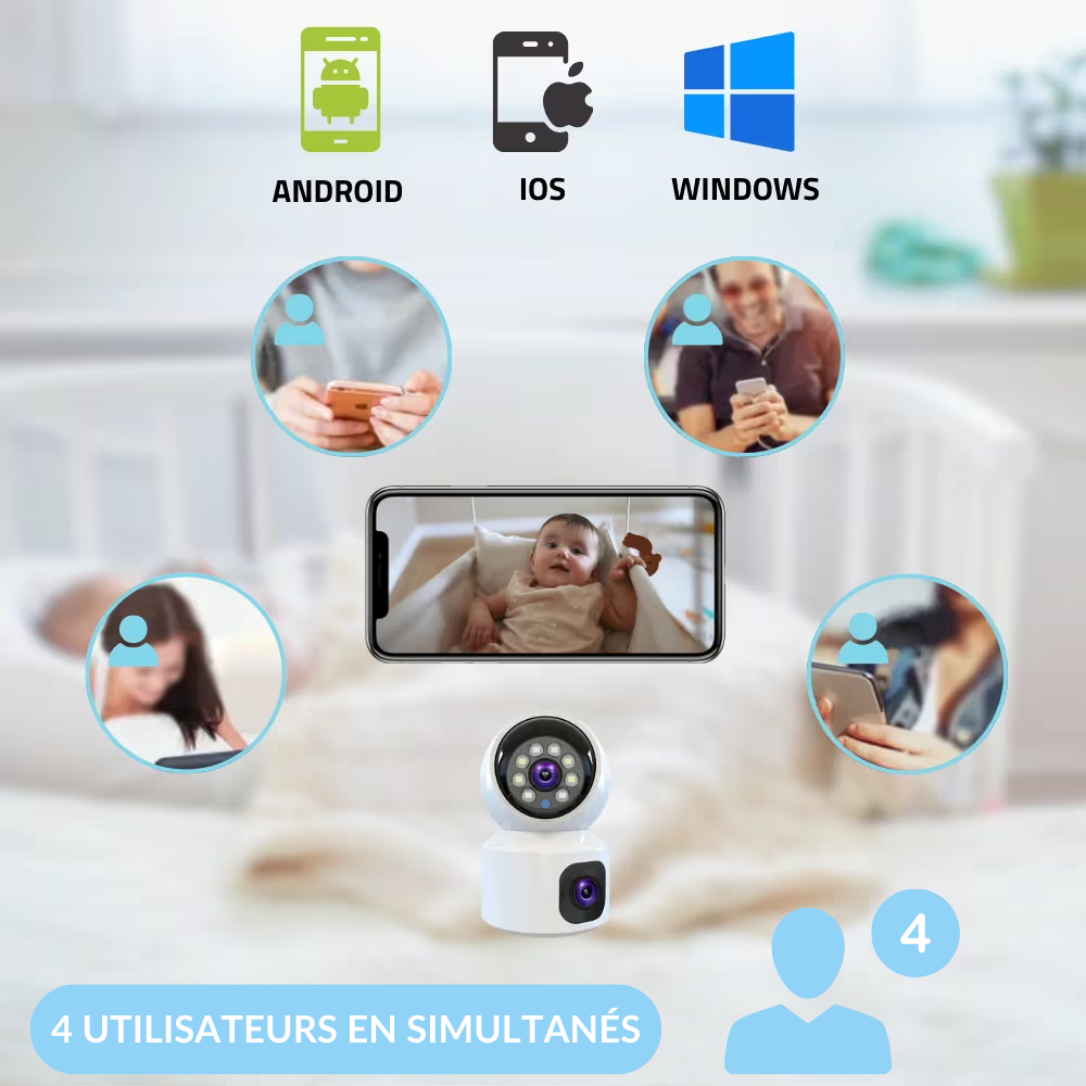 PurBébé DuoVision : Babyphone connecté avec caméras HD, surveillance mobile