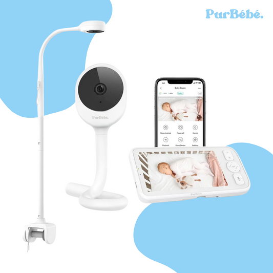 PurBébé PolyVision 4 en 1 : Babyphone connecté Full HD avec fixation multi-positions